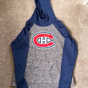 Blue and Gray Women's Hoodie